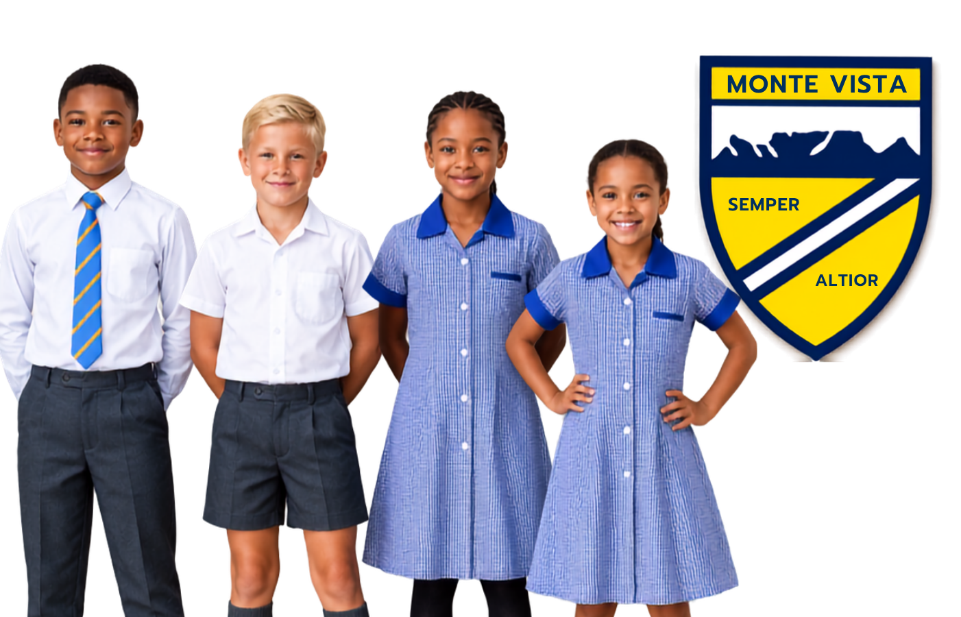 Monte Vista learners wearing the prescribed summer uniform